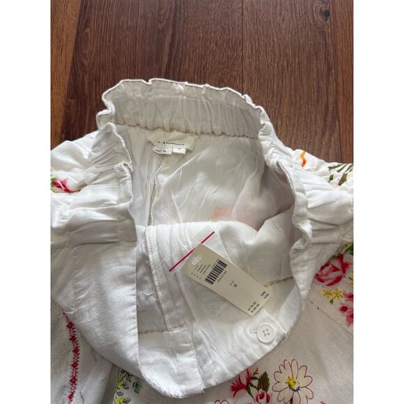 By Anthropologie Patchwork Linen Wide-Leg Crop Pants - Picture 7 of 10